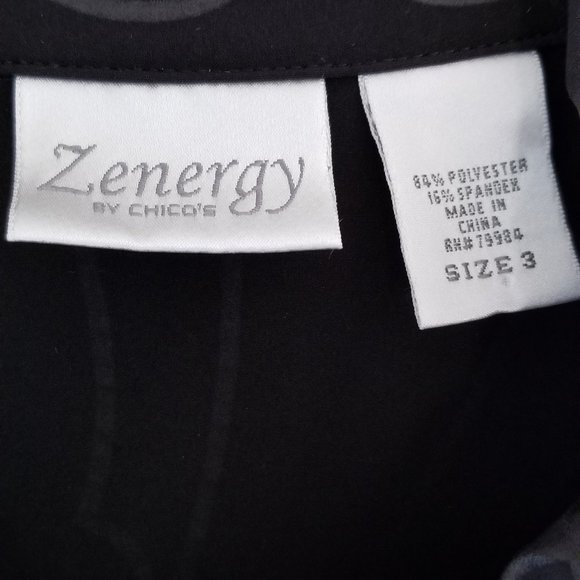 Zenergy by Chico's Black Jacket w/Grey - Picture 3 of 3
